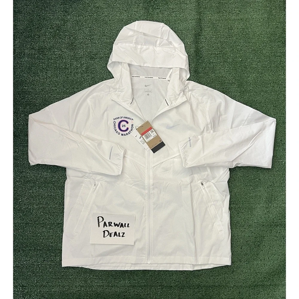 Nike BOA Chicago Marathon 2025 Impossibly Light Jacket White Sz Large HQ4267-100